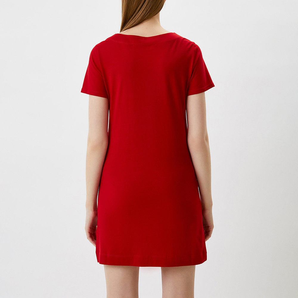 Moschino Logo T-shirt Dress In Red
