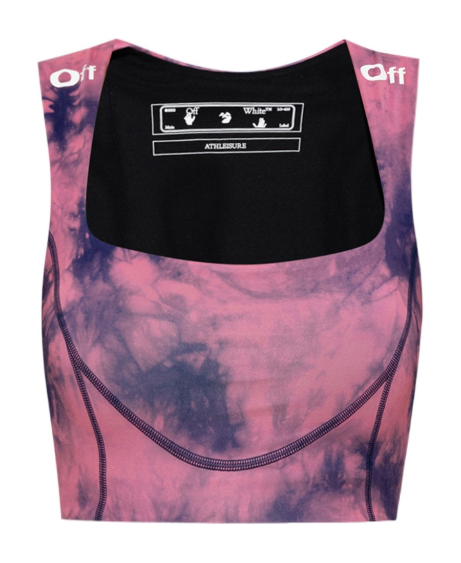 Off-white Pink Tie-dye Sport Bra In Multi