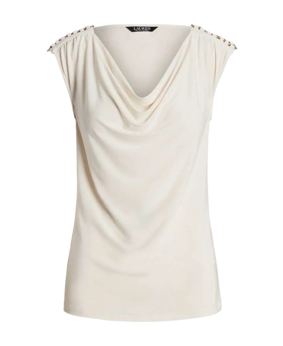 RALPH LAUREN CHAIN-TRIMMED BLOUSE
