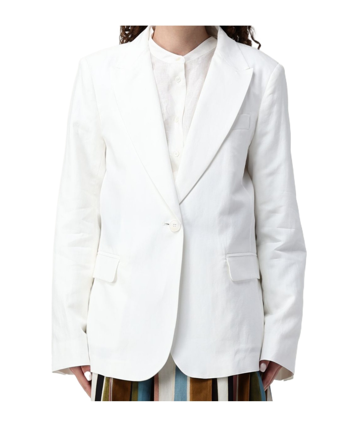 Weekend Max Mara Long-sleeved Suit Jacket In White