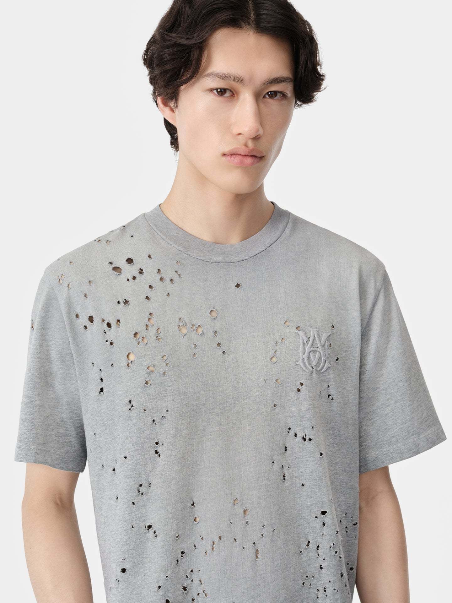 Amiri Man T-shirt Grey Size L Cotton In Gray