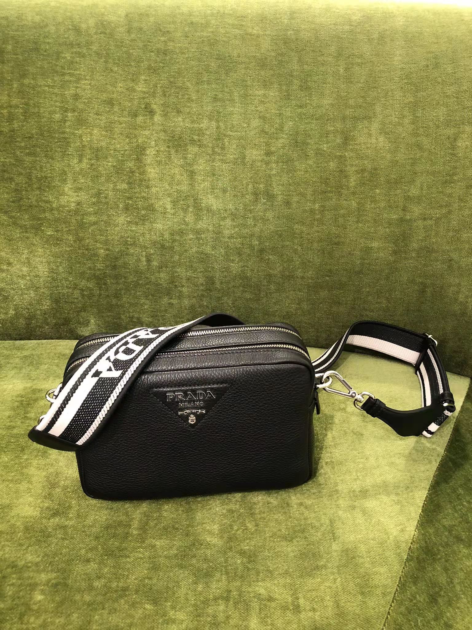 Prada Flou Shoulder Bag In Black