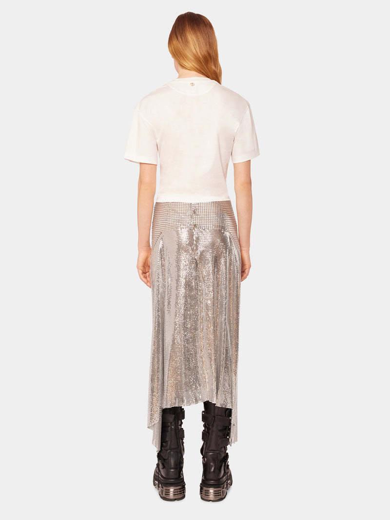 Shop Rabanne Gathered Cotton T-shirt In White