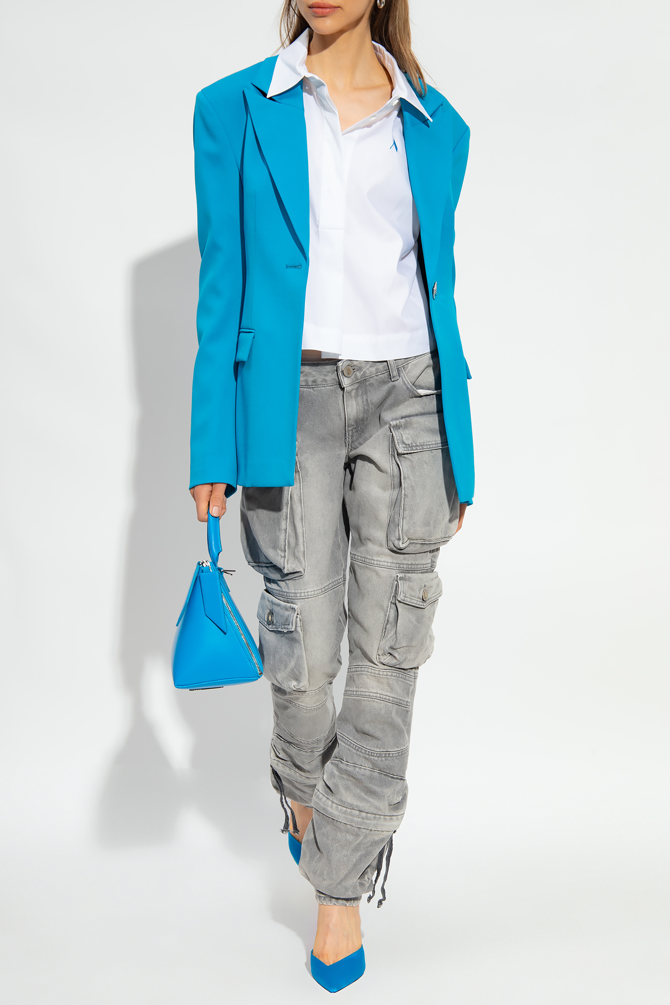 Attico Ladies Grey Essie Long Pants In Gray