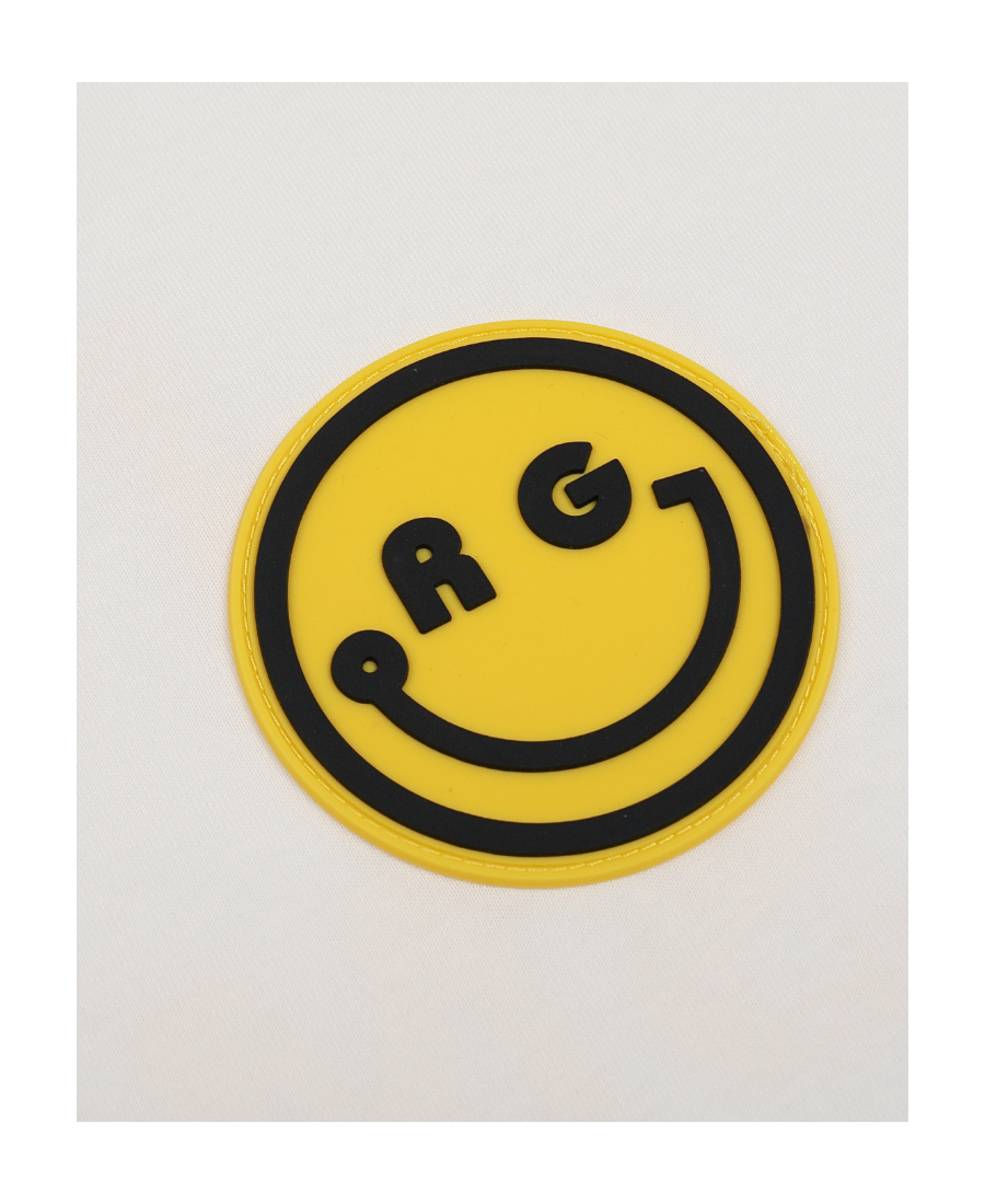 Liuregali Smiley Face Badge Letter Printed Short-sleeved T-shirt In White