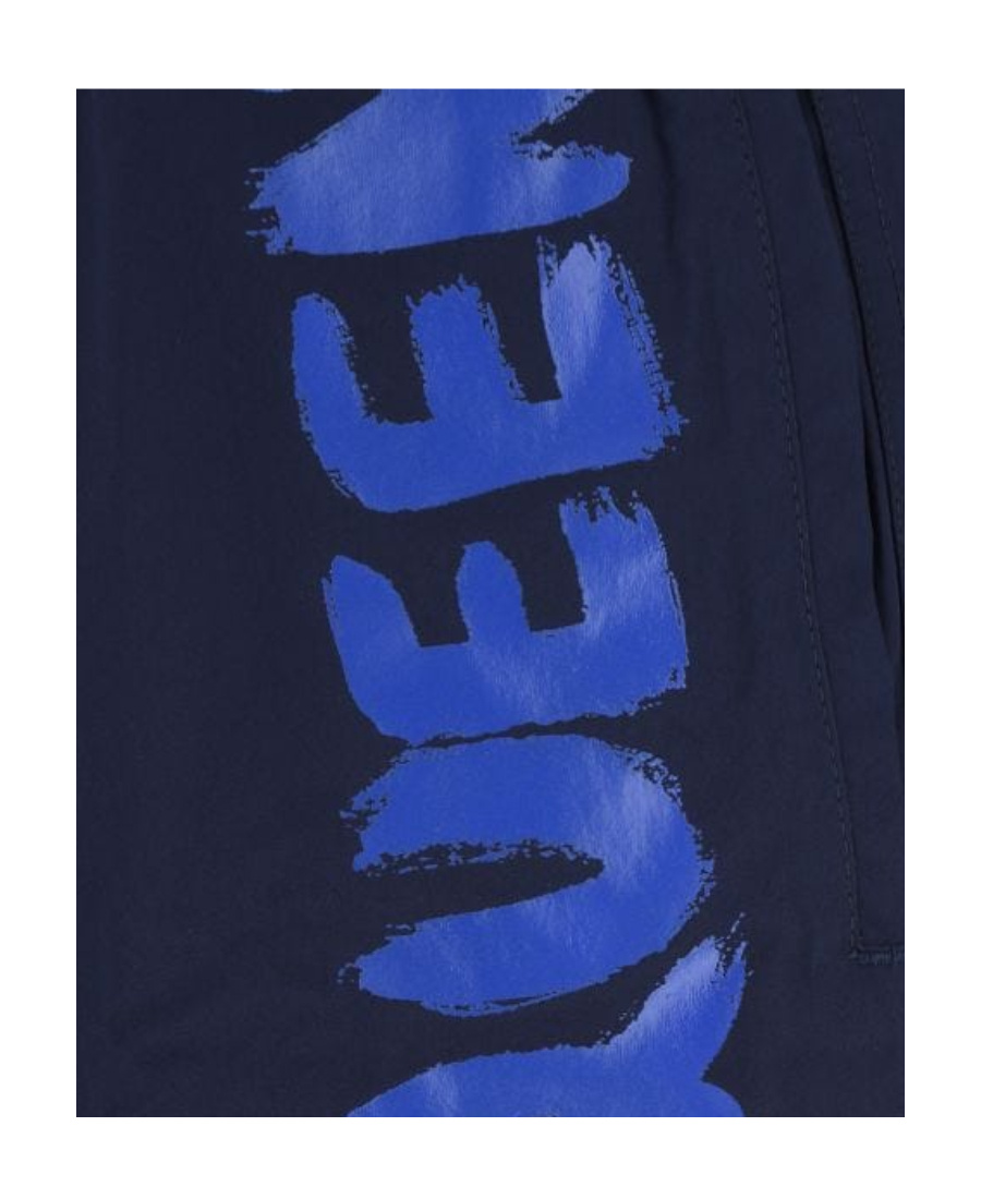 Alexander Mcqueen Graffiti Elastic Waist Beach Shorts In Blue