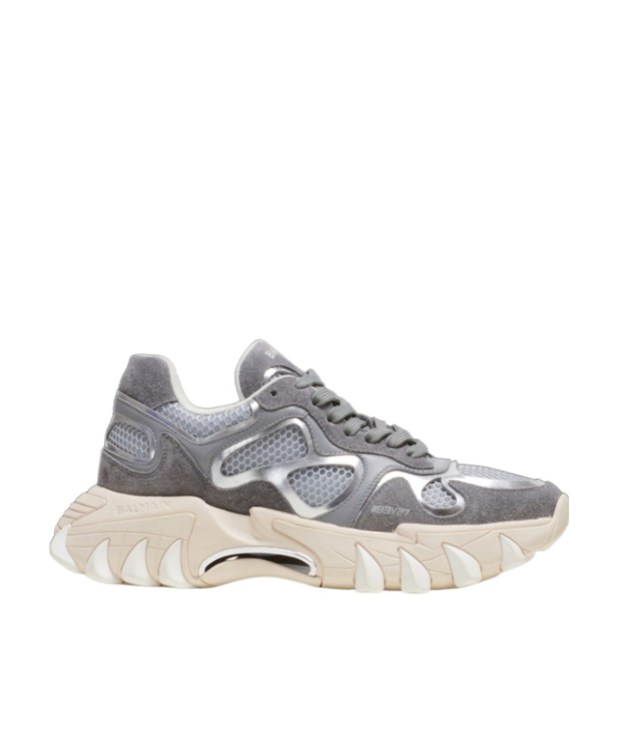 Balmain B-east Panelled Low-top Sneakers In Gray