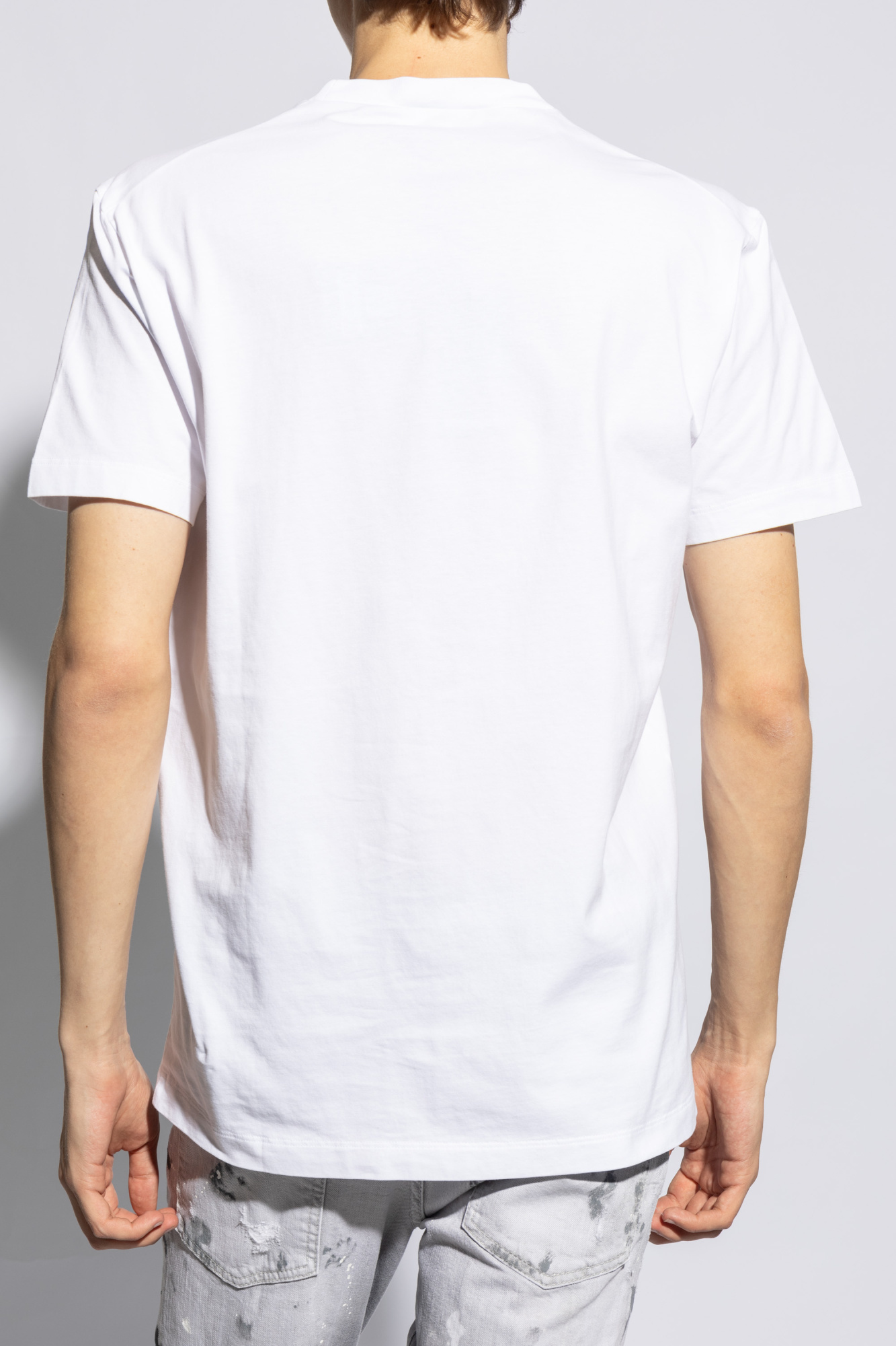 Dsquared2 Logo-stamp Cotton-blend T-shirt In White