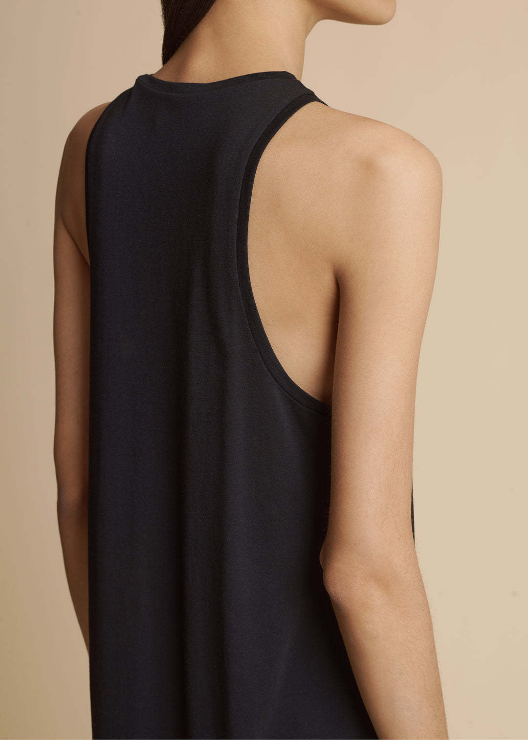 Khaite Vernetta V-neck Sleeveless Maxi Dress In Black