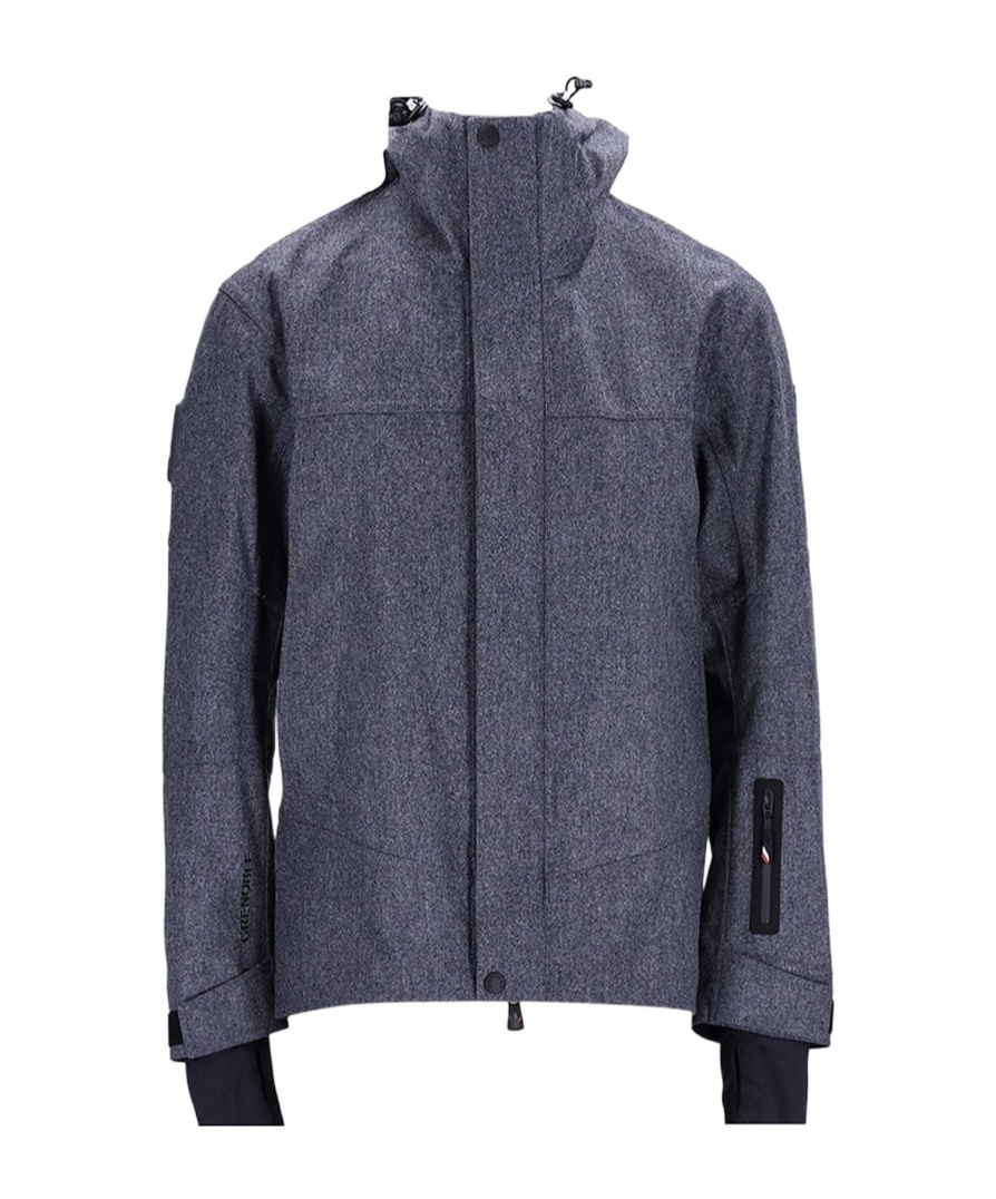 Moncler Long-sleeved Casual Jacket In Gray