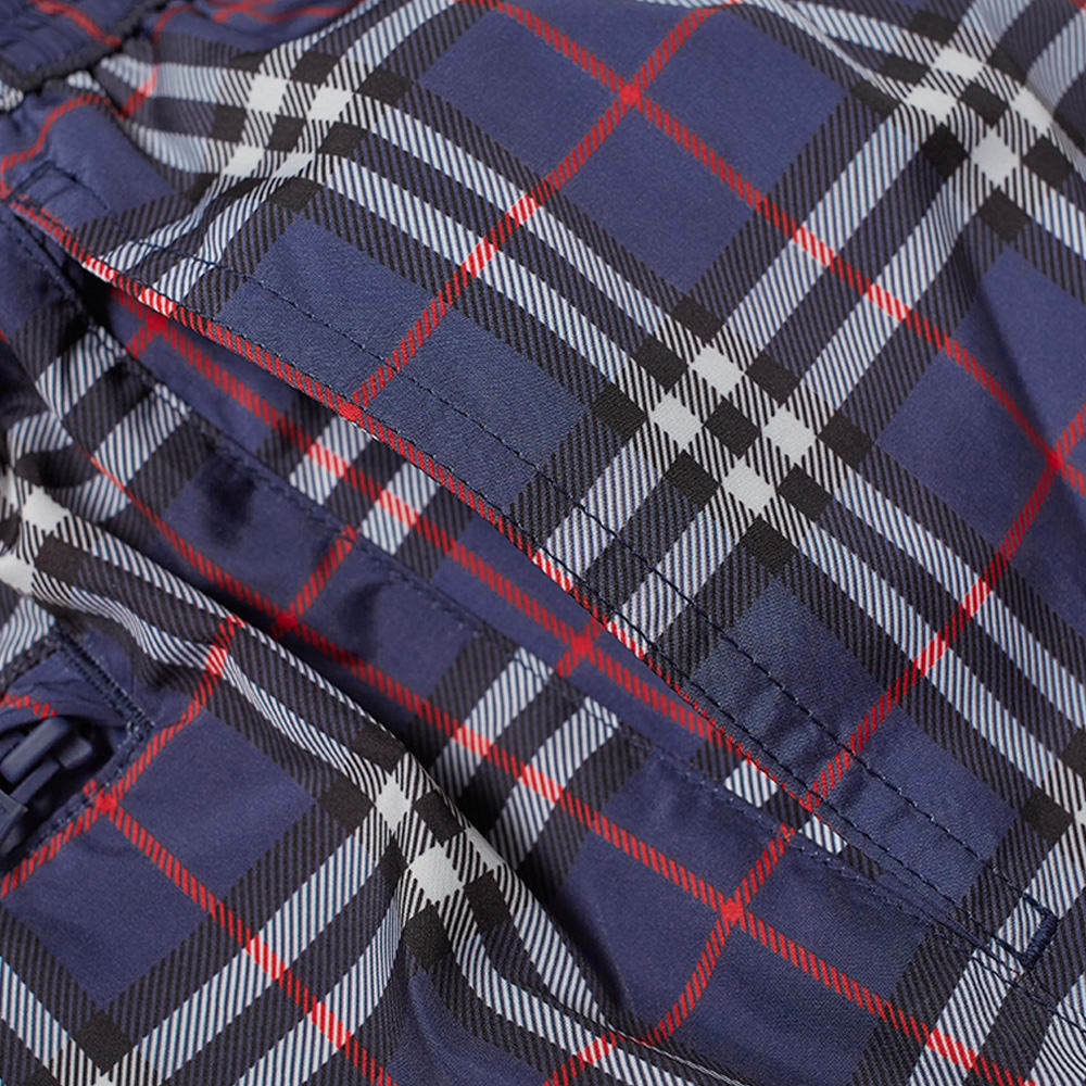 Burberry Check Drawcord Swim Shorts In Black