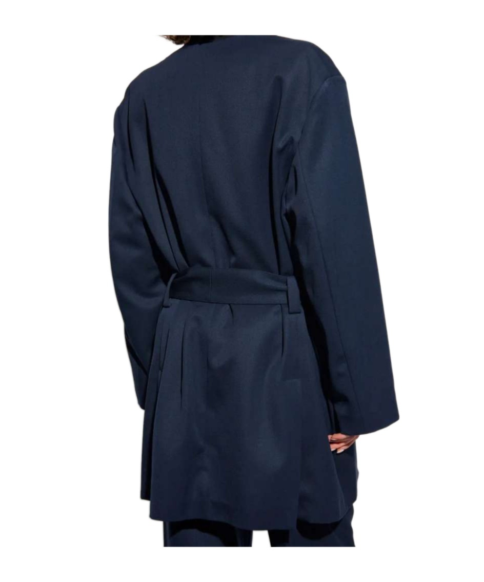 Attico Long-sleeved Coat In Blue