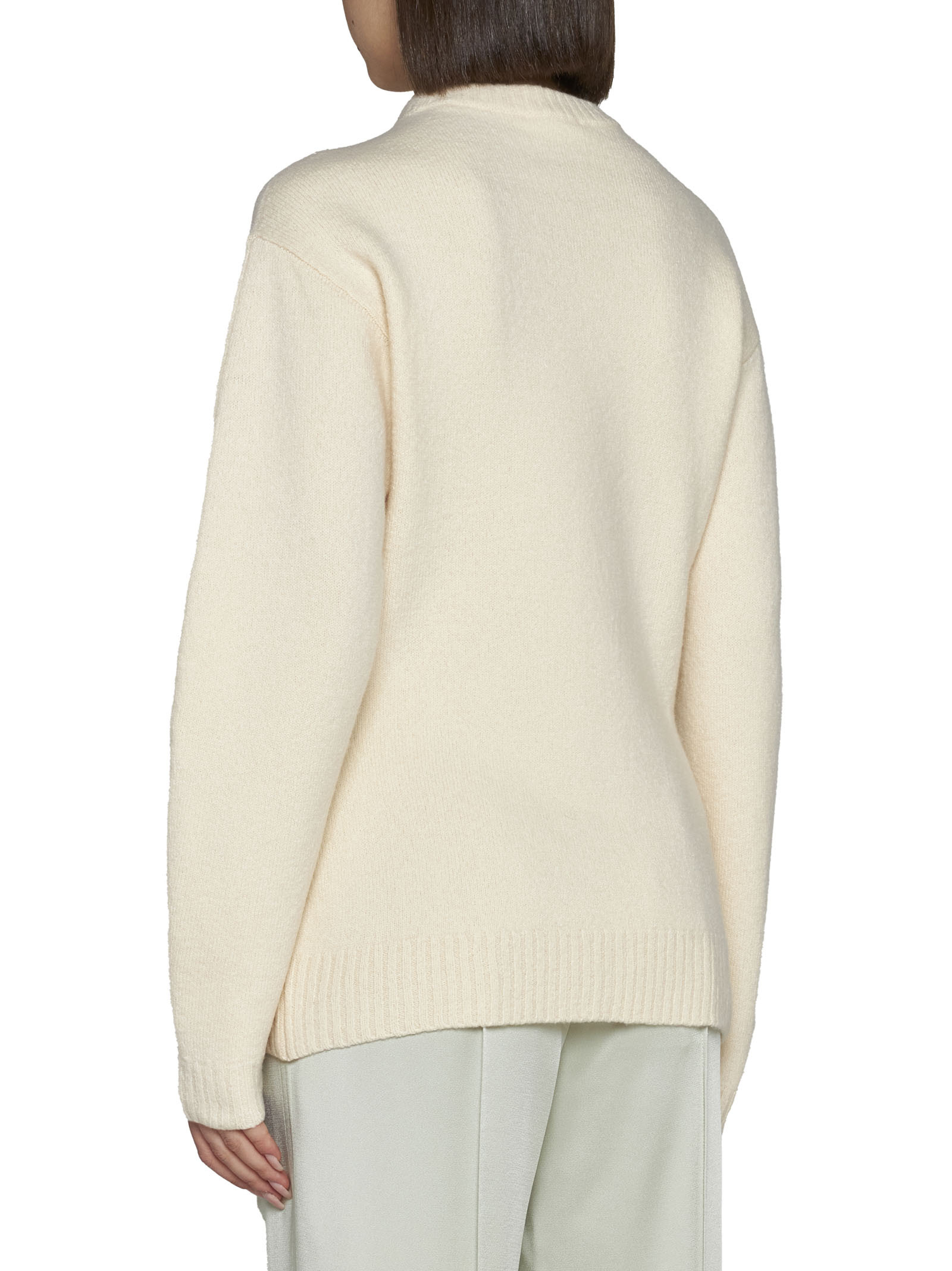 Shop Jil Sander Crew-neck Wool Jumper In White