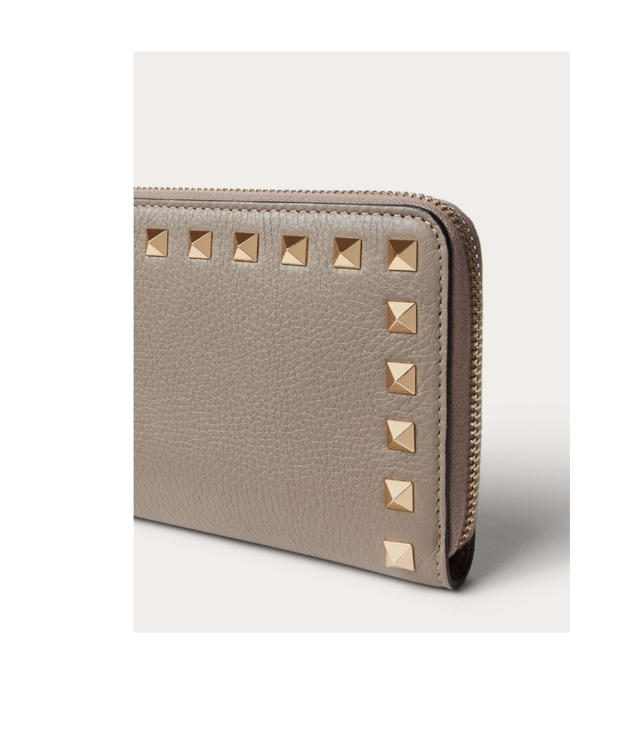 Valentino Rockstud Continental Wallet In Gray