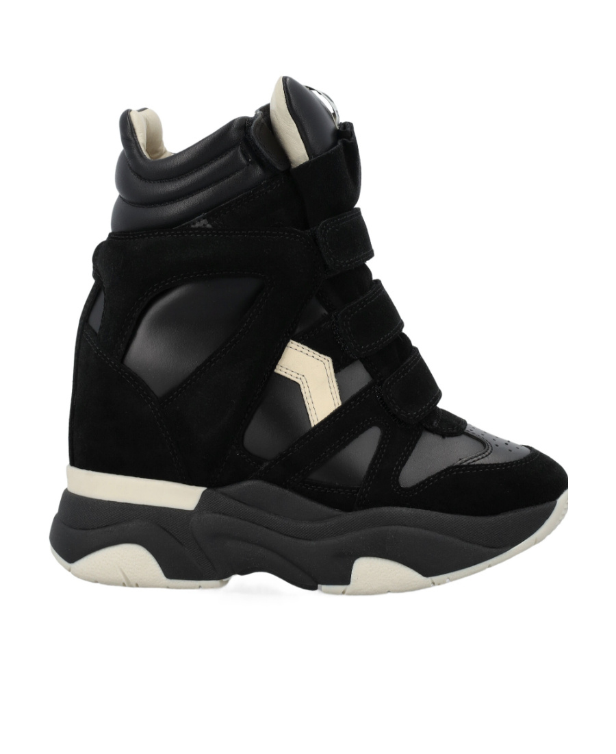 Isabel Marant Balskee Leather And Suede High-top Wedge Sneakers In Black