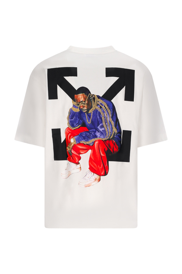 Off-white Thinkman Arrow Skate Logo Tee In White