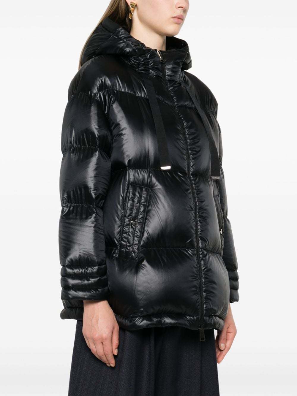 Herno Drawstring Hooded Jacket In Black