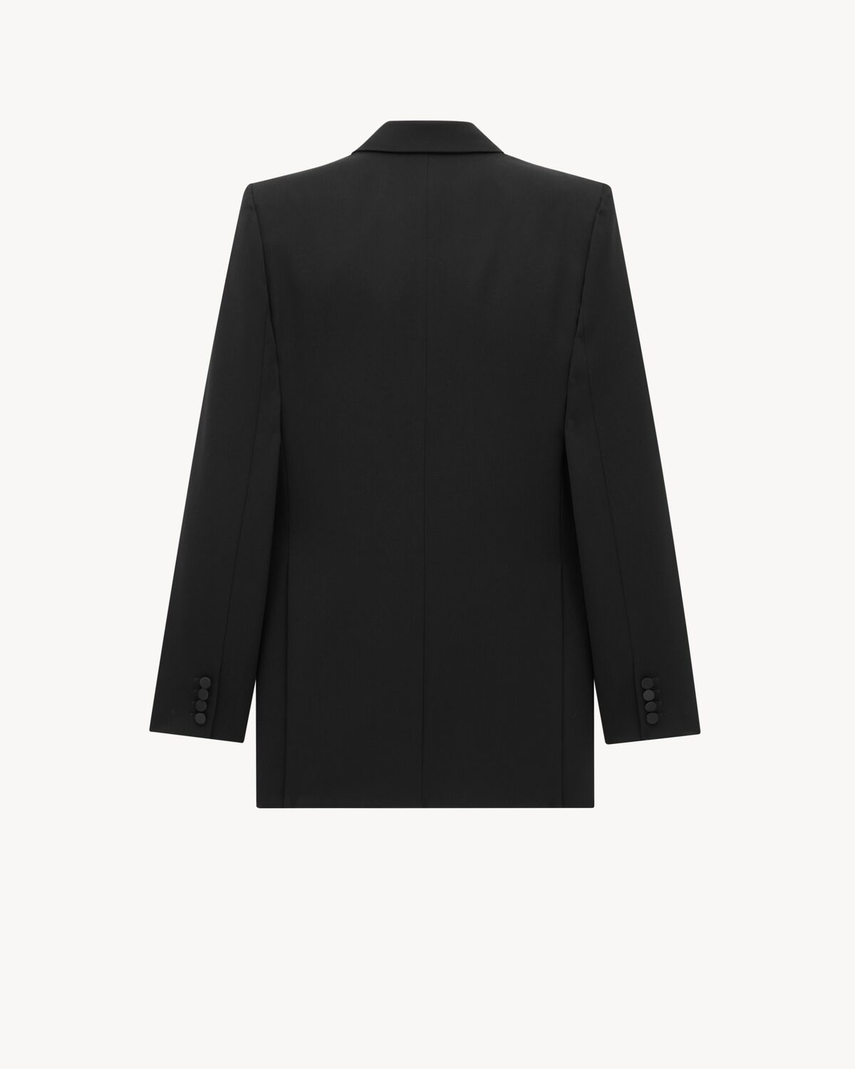 Saint Laurent Tuxedo Jacket In Grain De Poudre In Black