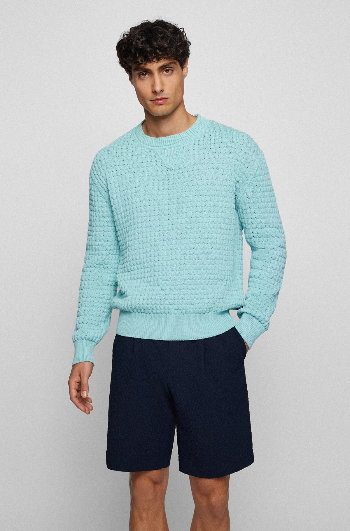 Hugo Boss Round Neck Sweater In Blue
