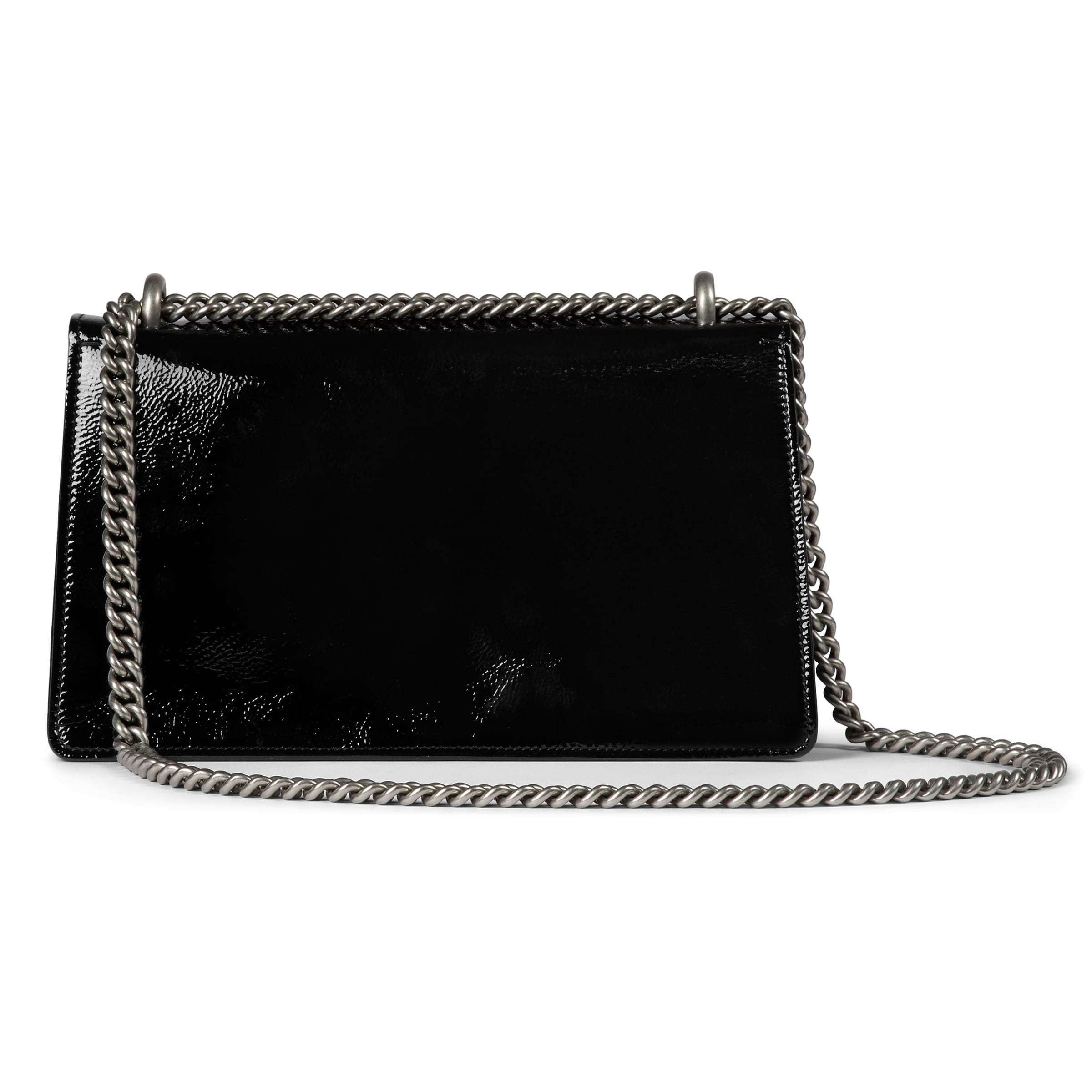 Gucci Dionysus Medium Patent Leather Shoulder Bag In Black