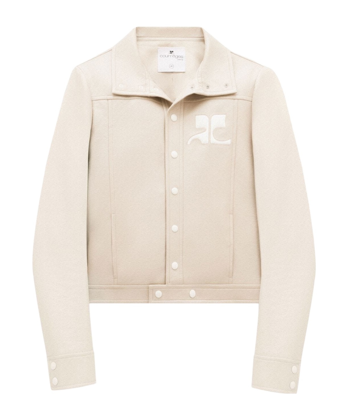 Courrèges Logo-patch Press-stud Jacket In White