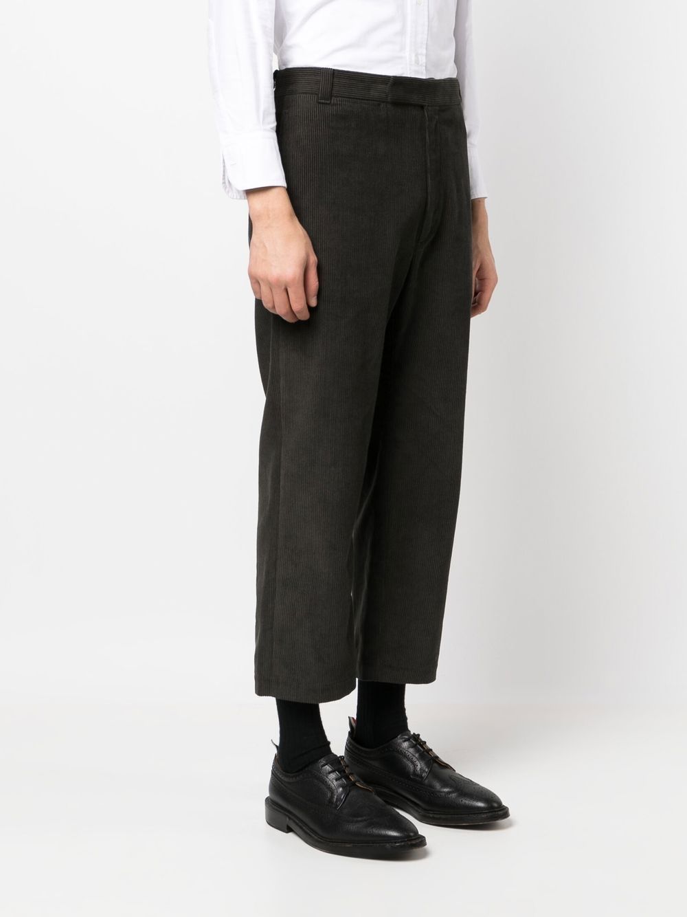 Thom Browne Brown Wide Leg Pant In Black