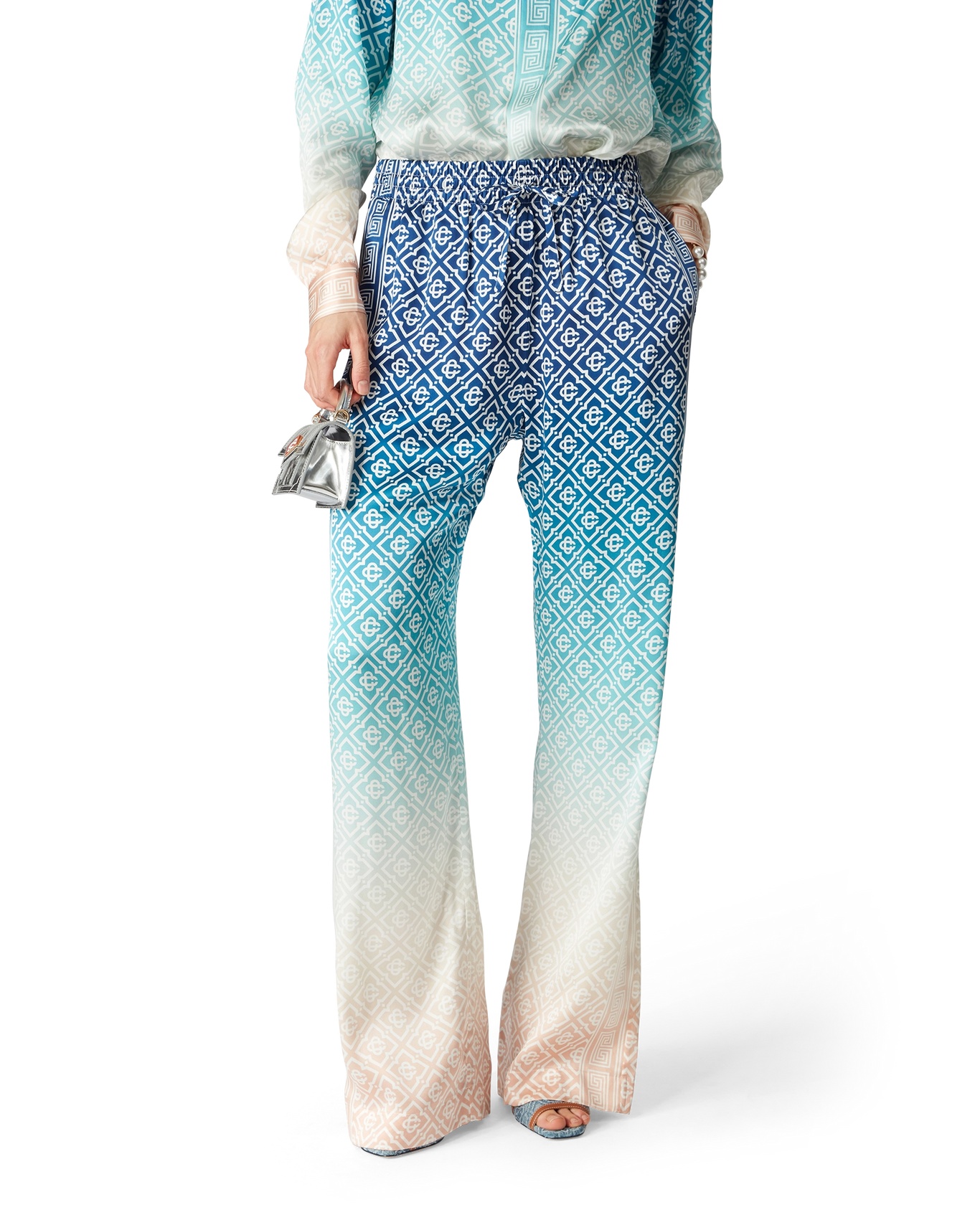Casablanca Gradient Jacquard Casual Pants In Blue