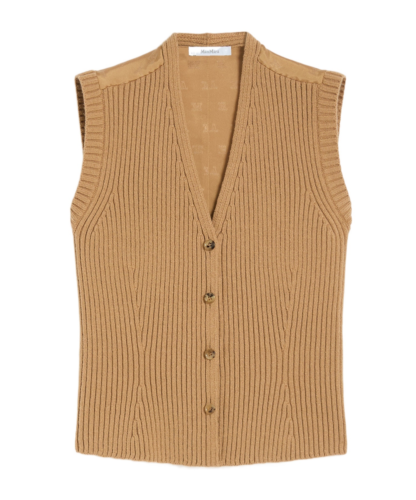 Max Mara Wool And Cashmere Vest In Brown