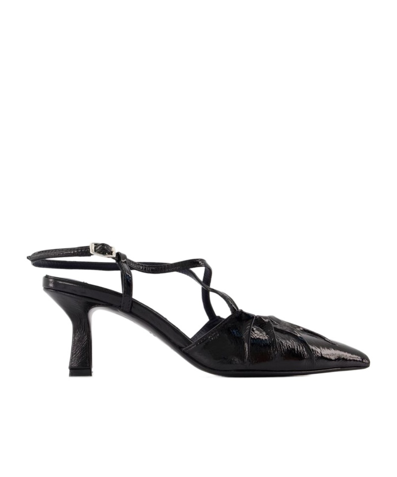 Shop Carel Paris Pointed High-heeled Sandals In Black