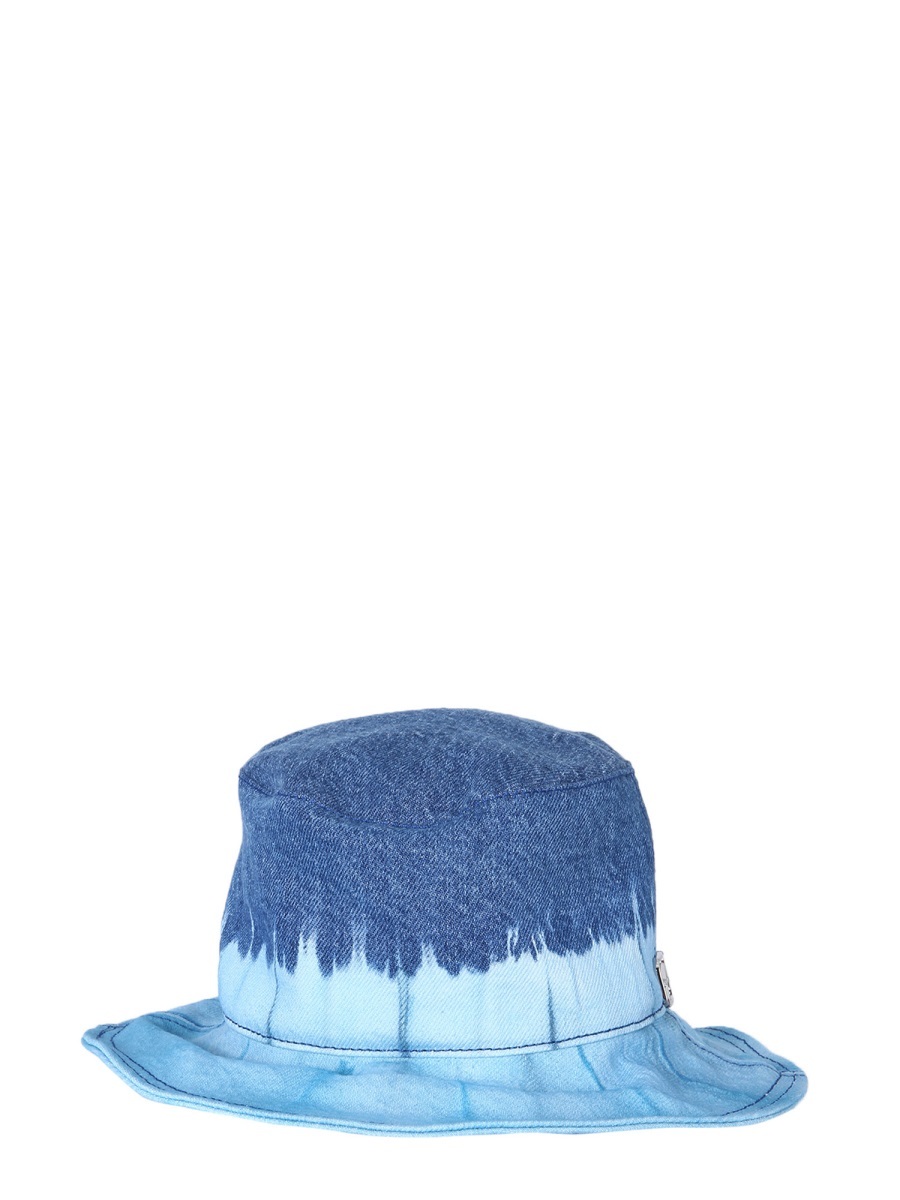 Alberta Ferretti Bucket Hat With Tie Dye Print In Blue