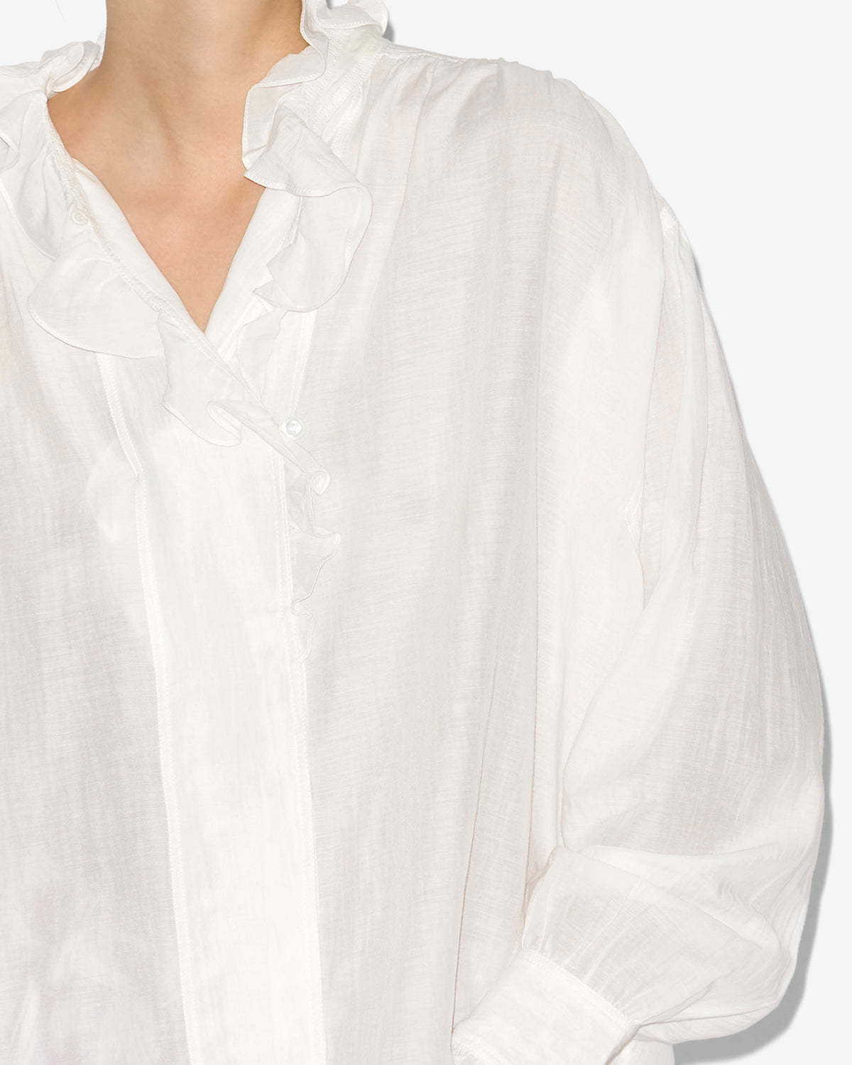 Isabel Marant Étoile Pamias Ruffled Top In White
