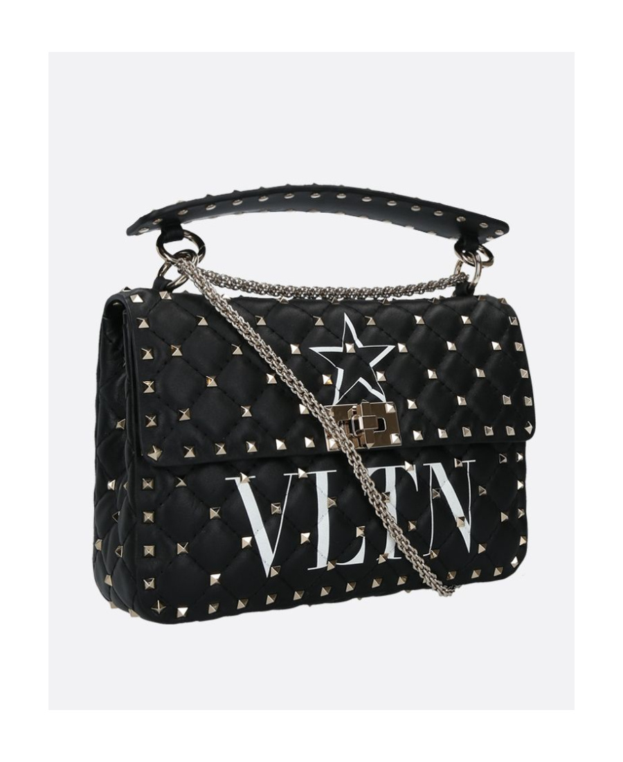 Valentino Vltn Spike Tote Bag In Black