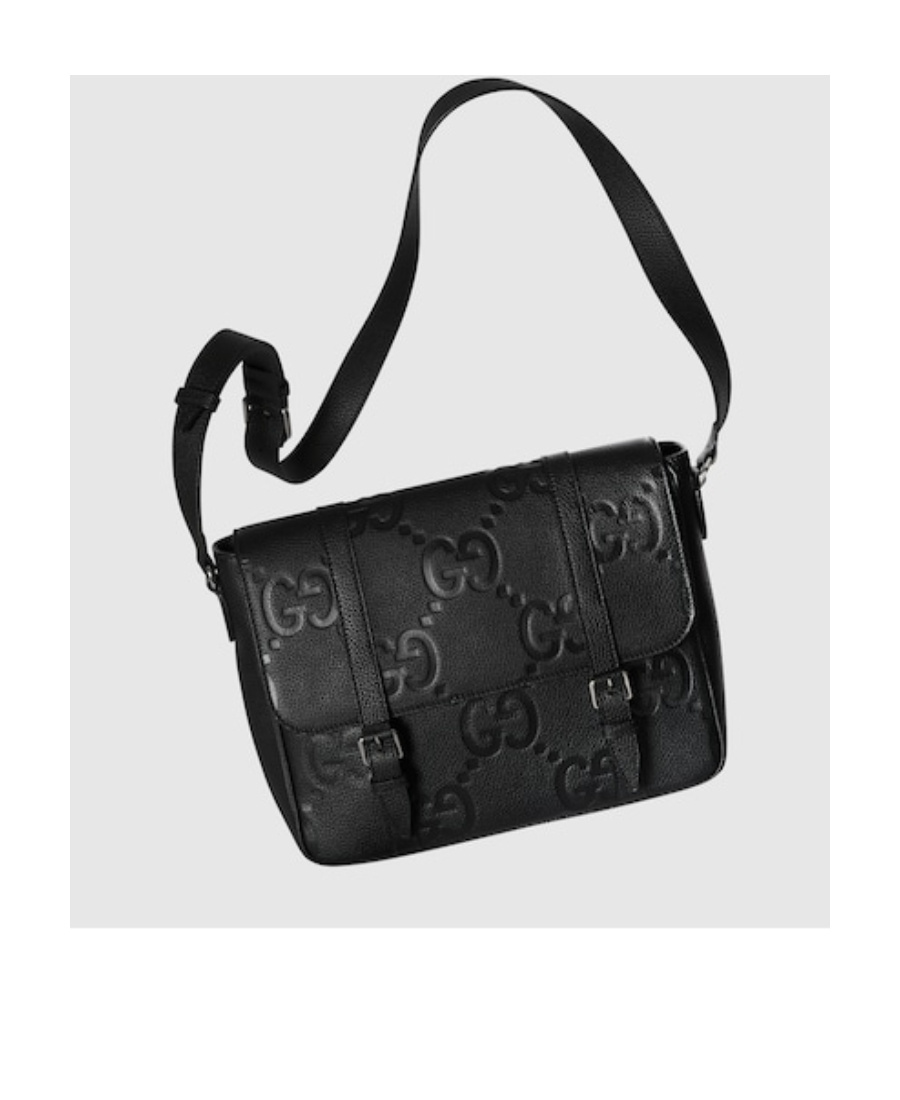 Gucci Jumbo Gg Medium Messenger Bag In Black