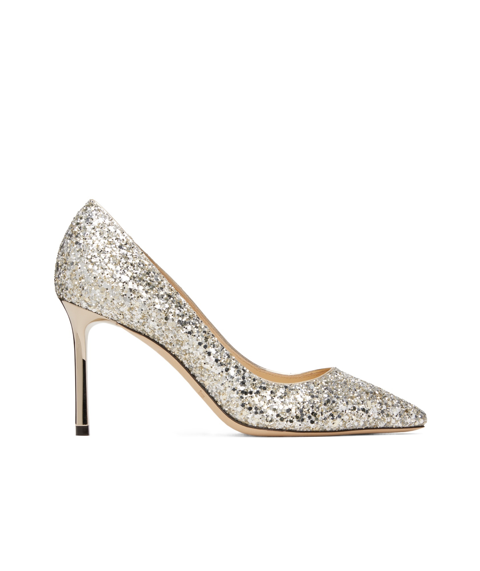Jimmy Choo Silver Romy 85 Heels In Silver