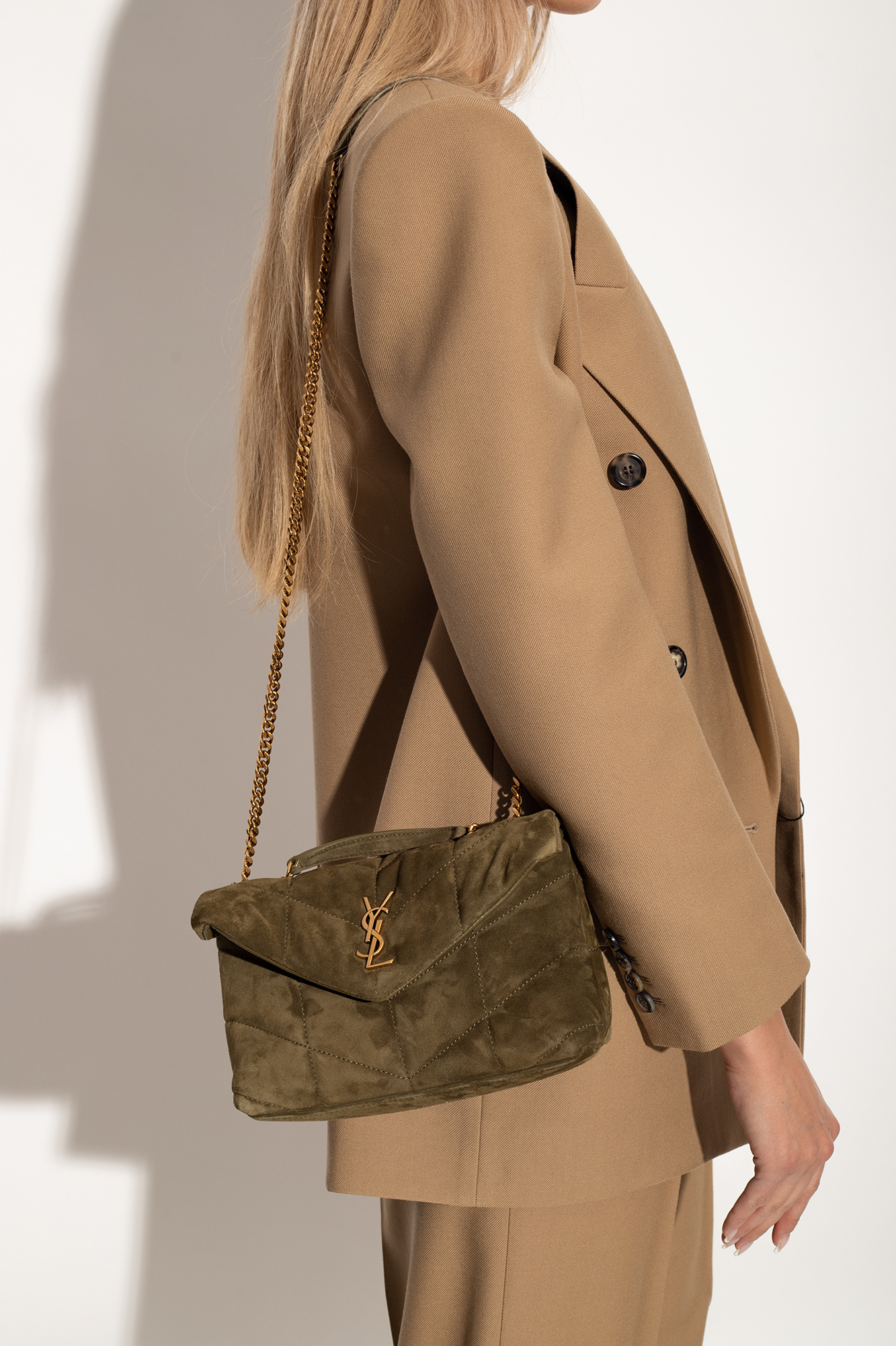 Saint Laurent Medium Loulou Shoulder Bag In Brown