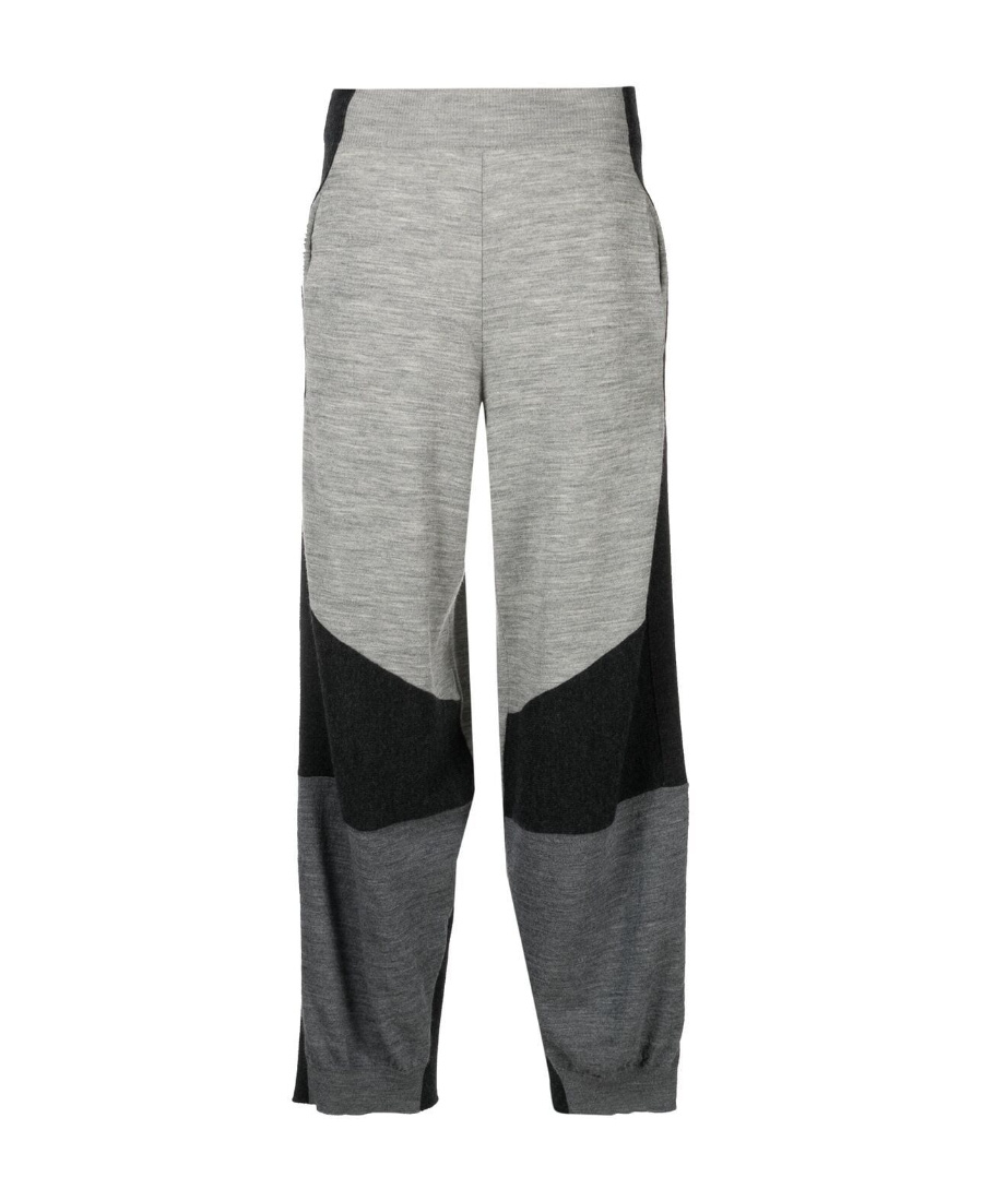 Stella Mccartney Colour-block Knitted Trousers In Gray