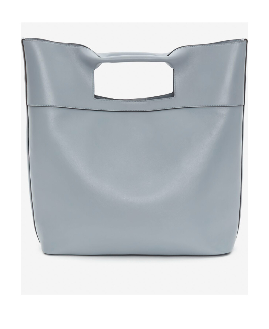 Alexander Mcqueen The Square Leather Tote In Gray