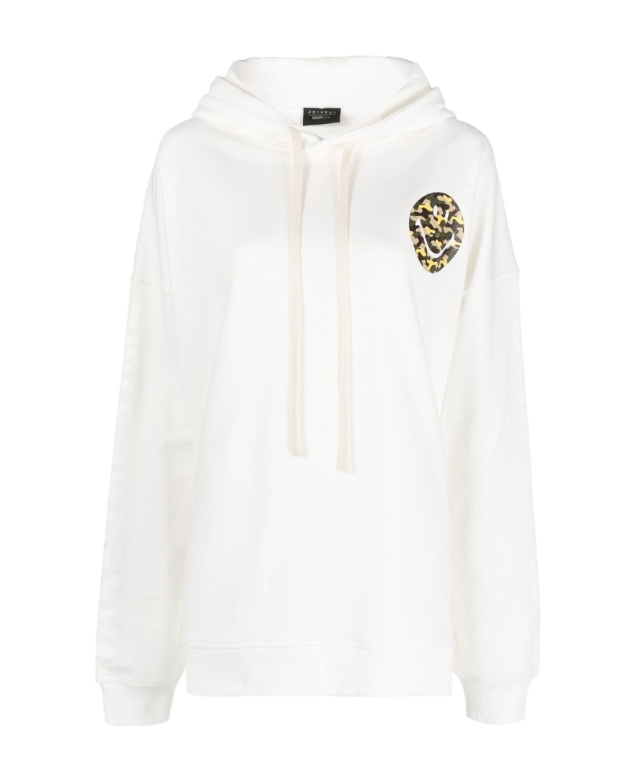 Joshua Sanders Smiley-print Drawstring Hoodie In White