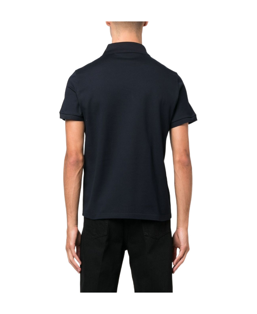 Saint Laurent Men's Piquet Cotton Polo Shirt In Blue