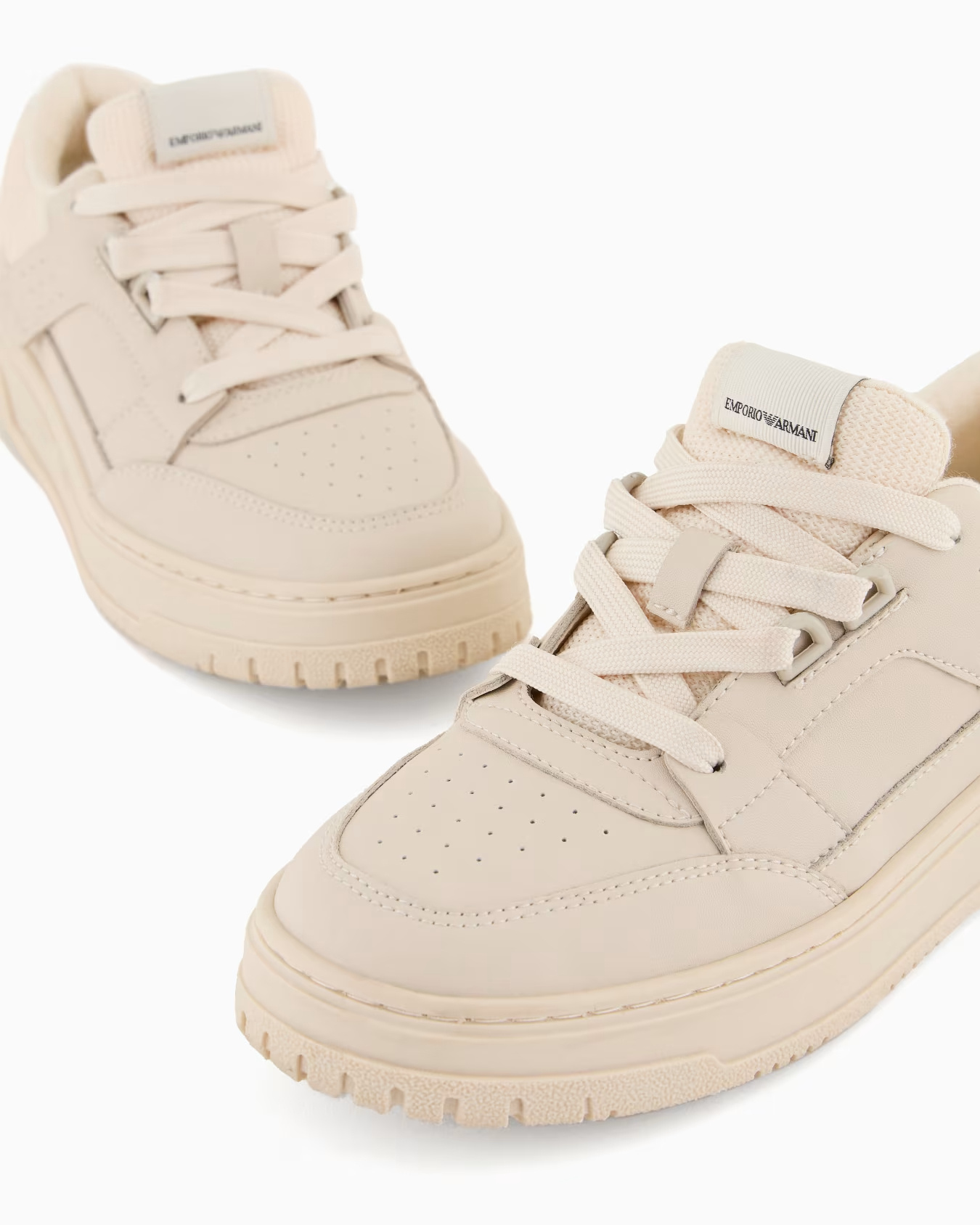 Emporio Armani Lace Up Sneakers In Brown