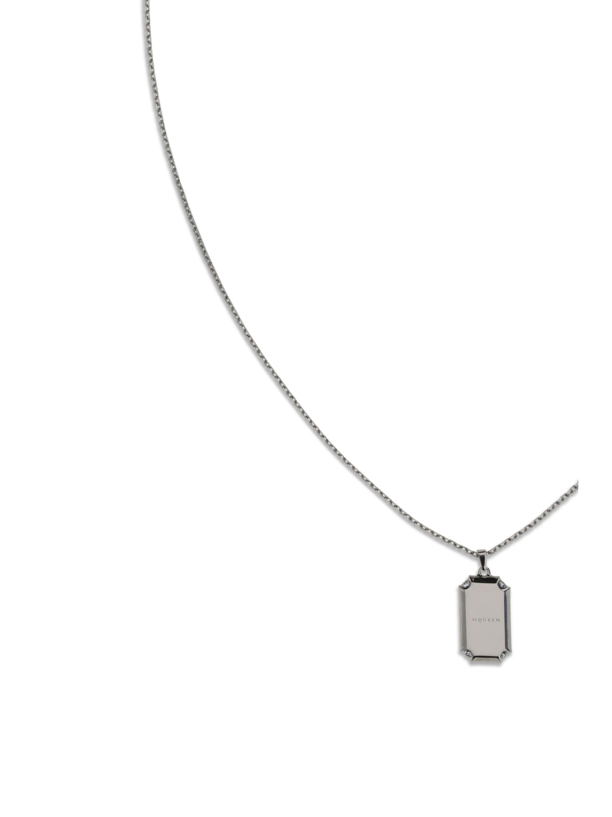 Alexander Mcqueen Dapper Pend.necklace In Gray