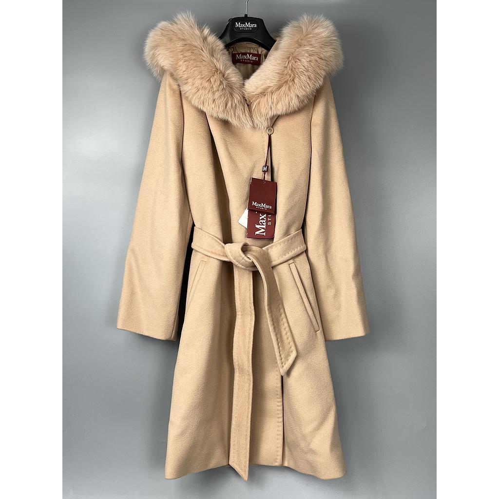 Max Mara Long-sleeved Coat In Nude