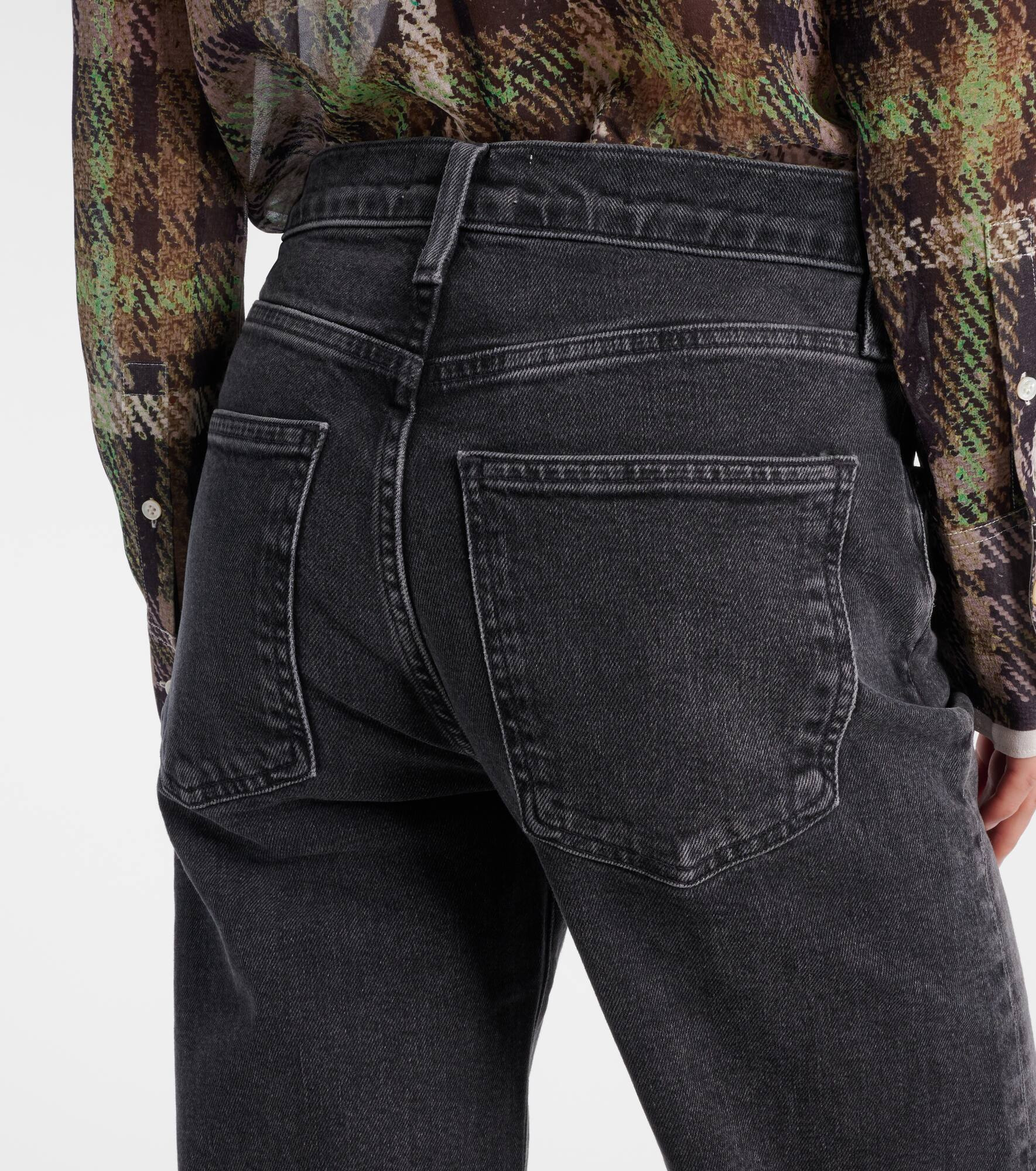 Agolde Harper Mid-rise Straight-leg Denim Trousers In Black