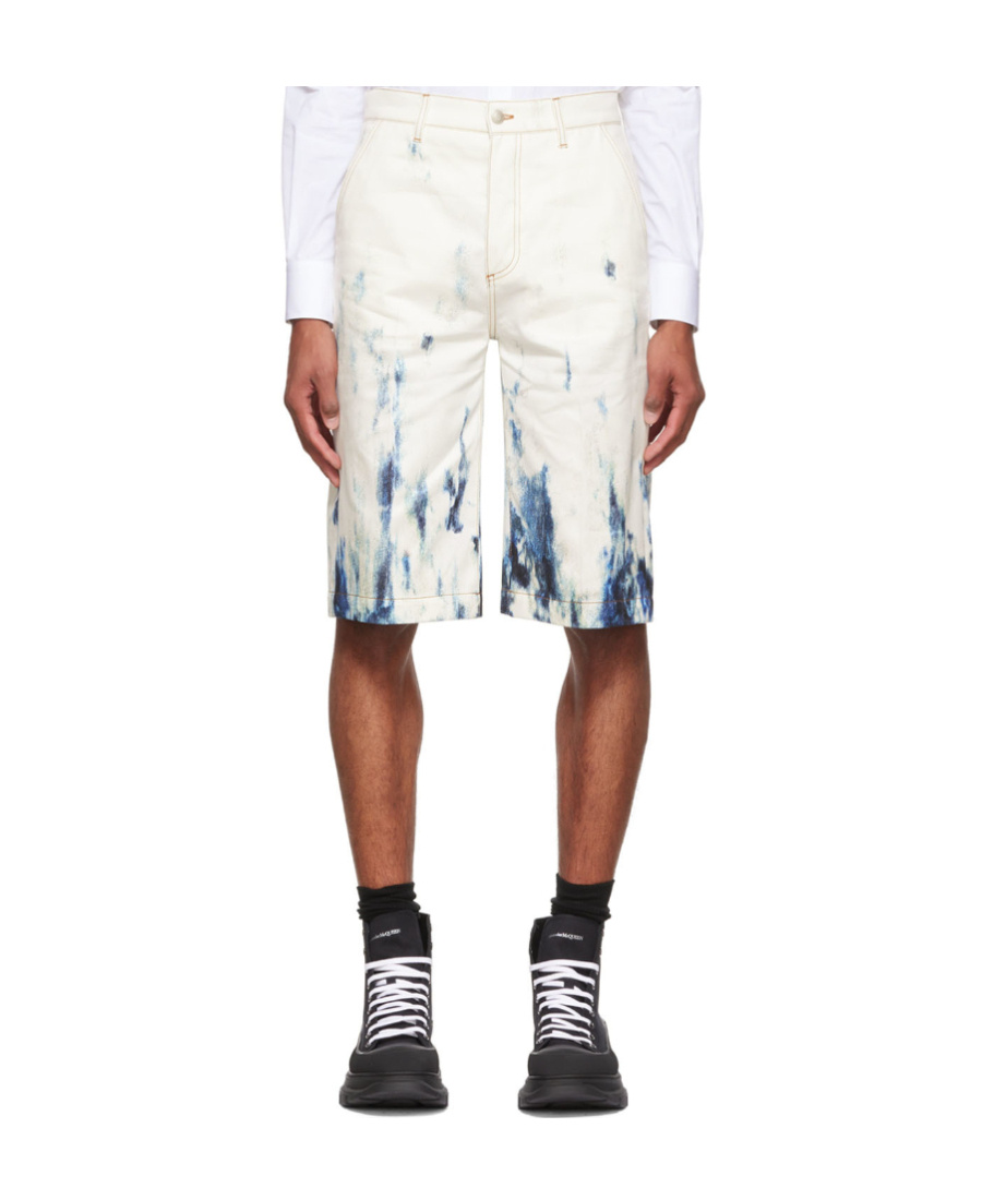 Alexander Mcqueen White Denim Shorts In White