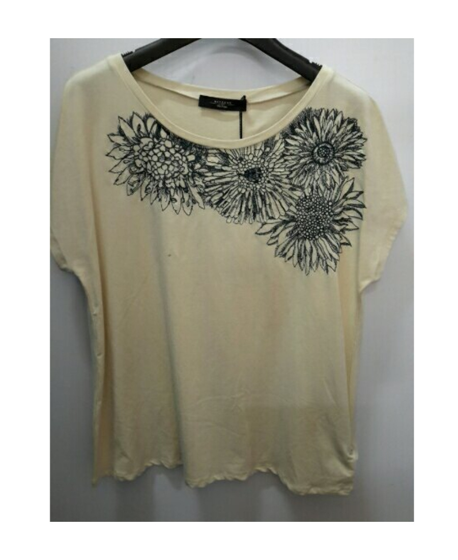 Weekend Max Mara Flower Pattern T-shirt In Gray