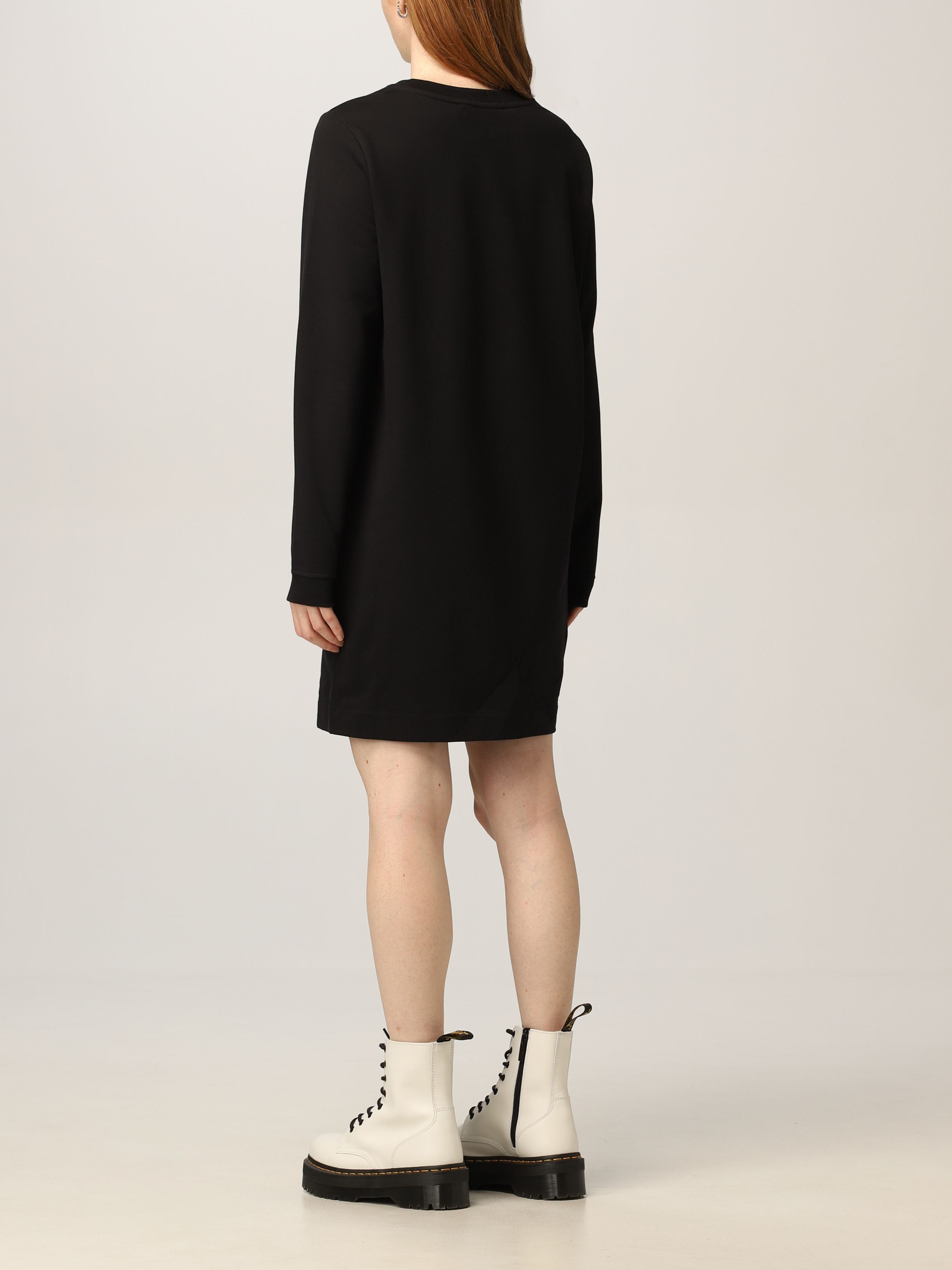 Moschino Heart-print Sweatshirt Dress In Black