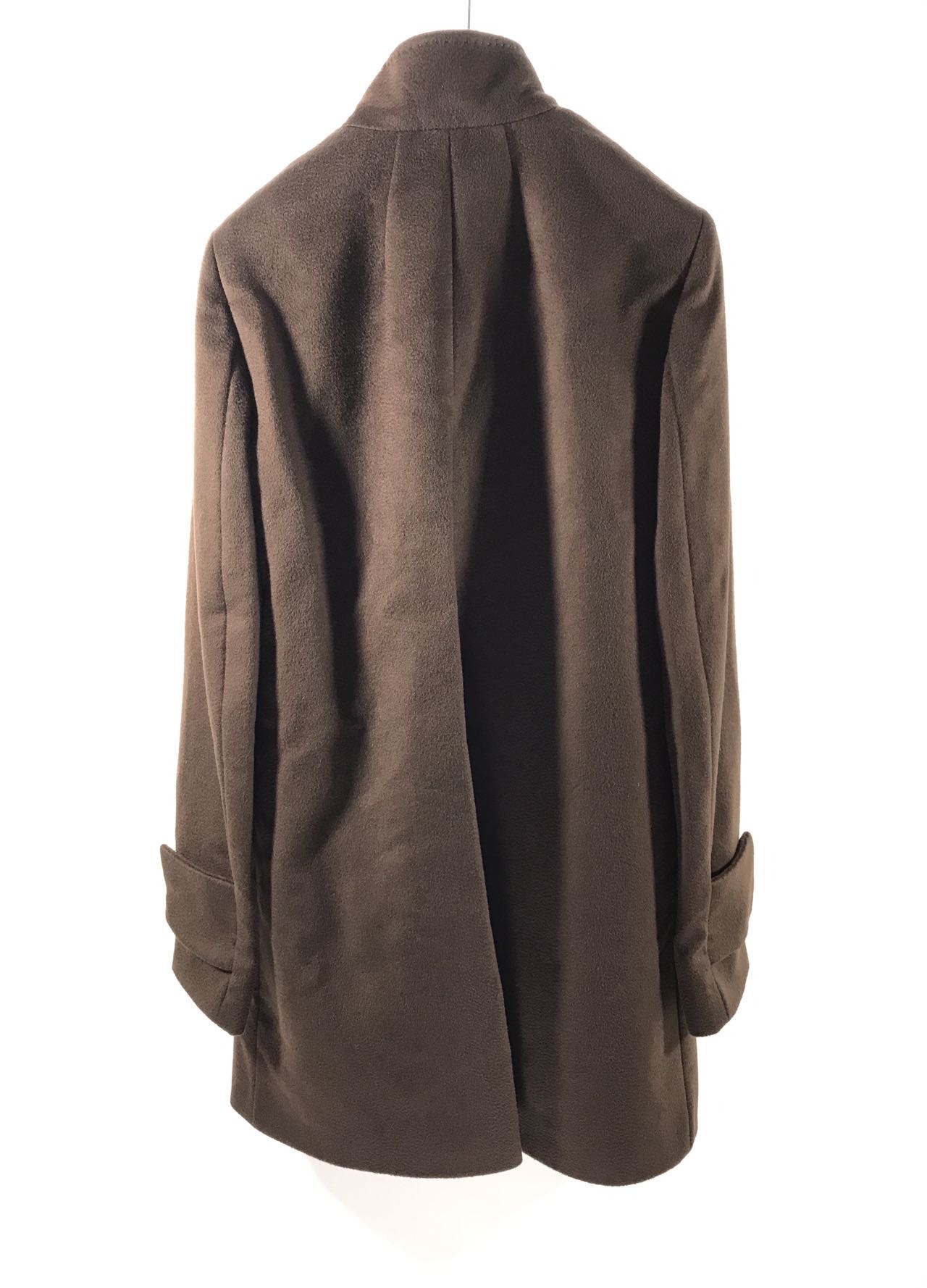 Max Mara Long-sleeved Wool Coat In Brown