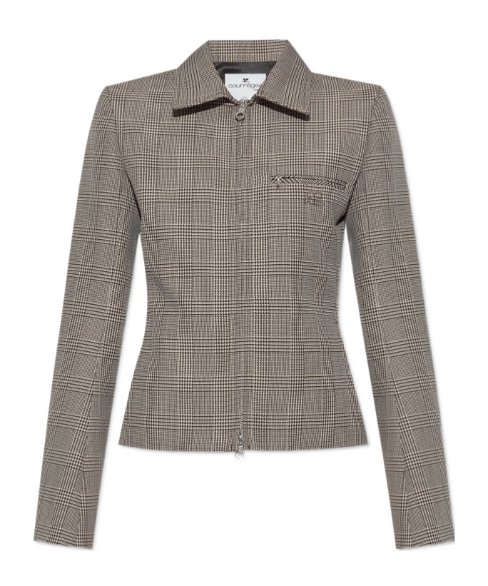 COURRÈGES COURRÈGES PRINCE OF WALES ZIP-UP JACKET