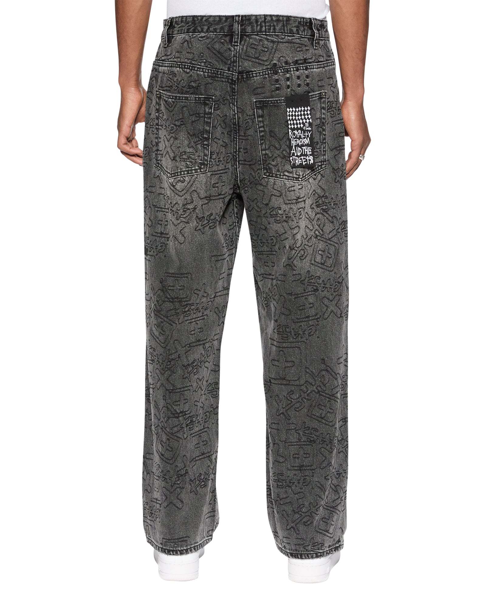 Shop Ksubi Exaggerated Straight Jeans In Black
