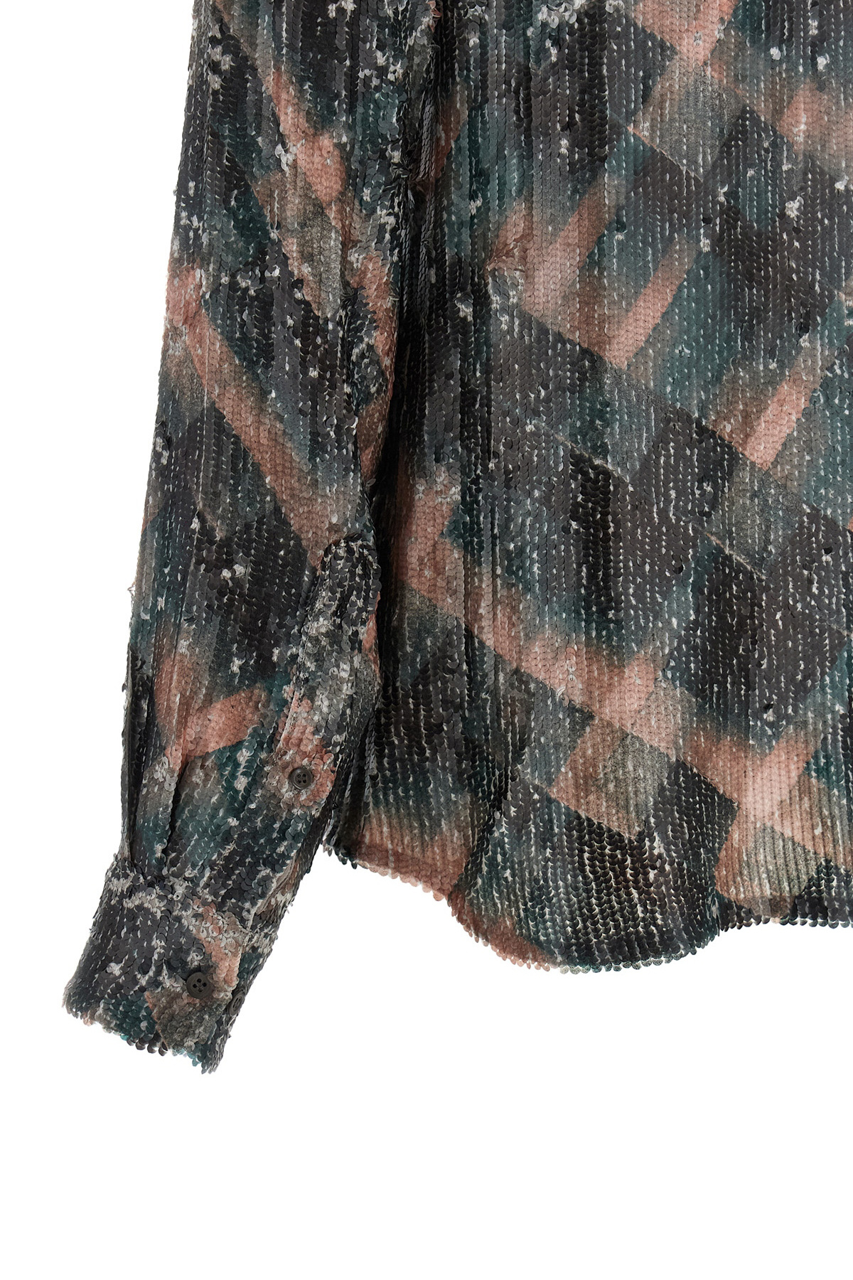 Dries Van Noten Abstract Pattern Long Sleeve Collared Shirt In Multi